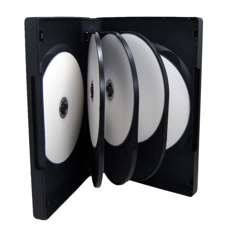 Maxtek Black 8 Disc DVD Cases with 3 Flip Trays and Outter Clear Sleeve, 10 Pack - Image 3